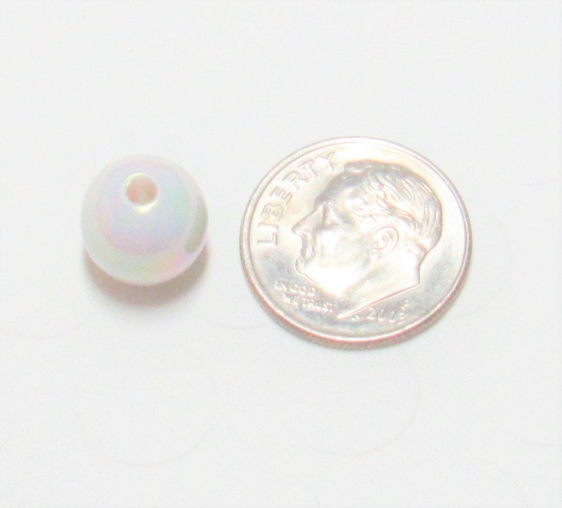 10mm White AB Bubblegum Beads, Chunky Bubblegum Beads, Gumball Beads, Acrylic Beads, Fairy Kawaii Bead Chunky Bubblegum Bead Chunky Bead