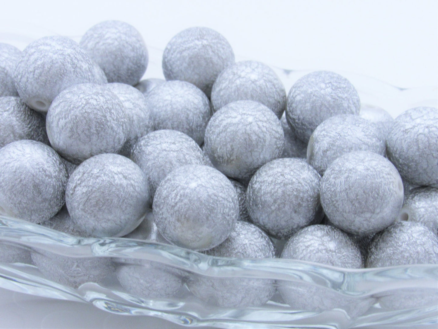 20mm Silver Stardust Pearl Beads, Chunky Pearl Beads, Bubblegum Pearl Beads, Faux Pearl Beads, Chunky Bubblegum Supply Beads Supply Beads