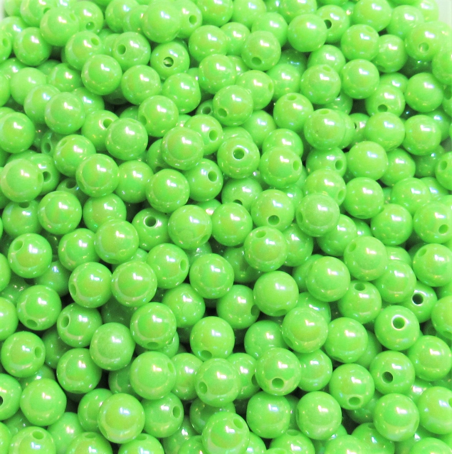 8mm AB Lime Green Bubblegum Beads, Aurora Borealis Beads, Gumball Beads, Chunky Necklace Supply, Fairy Kawkii AB Beads, Bubblegum Beads