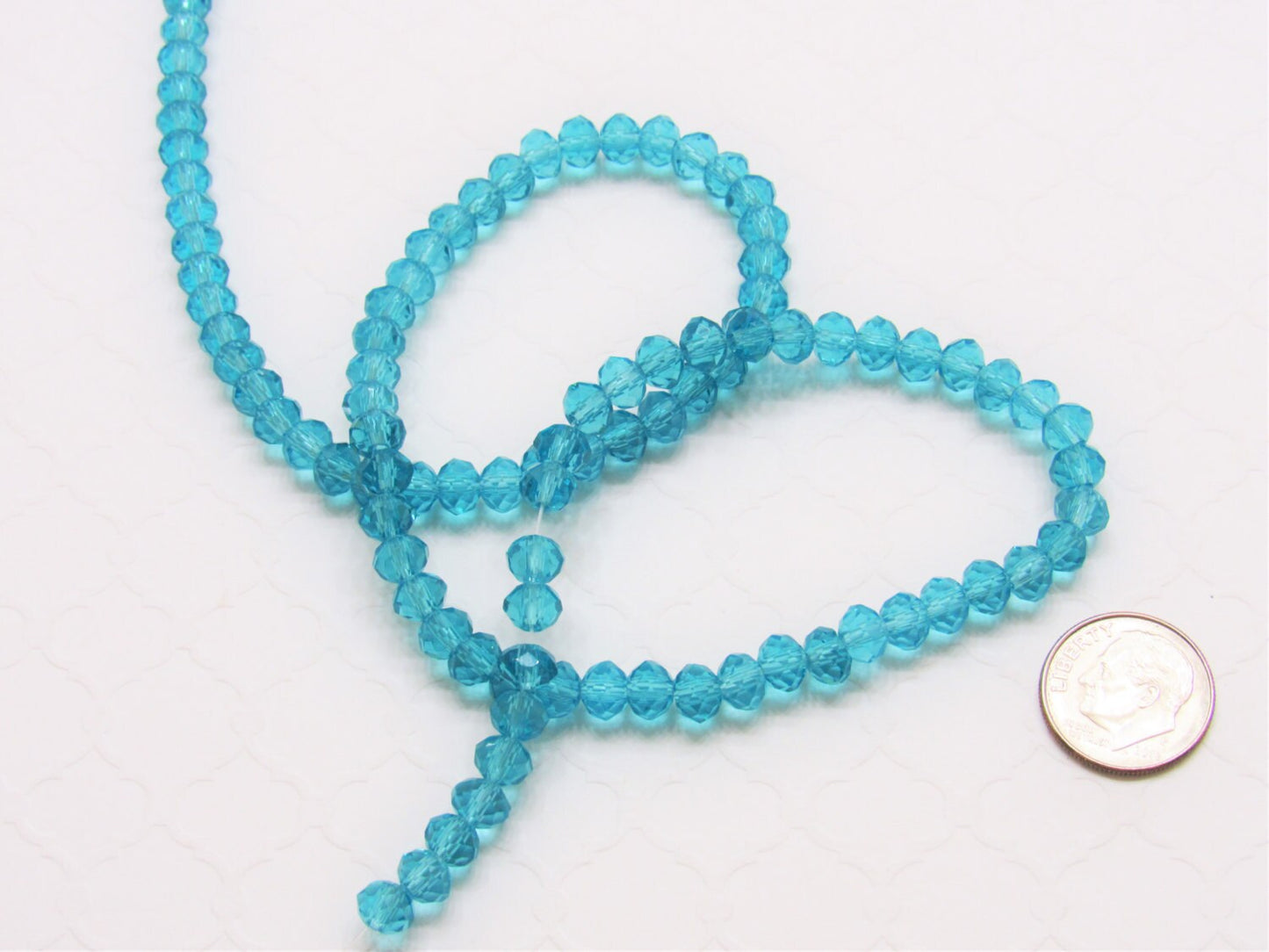 6mm X 4mm Teal Blue Glass Beads, Blue Imitate Austrian Crystal Beads, Faceted Rondelle Beads, Handmade Glass Beads, Jewelry Supply Beads