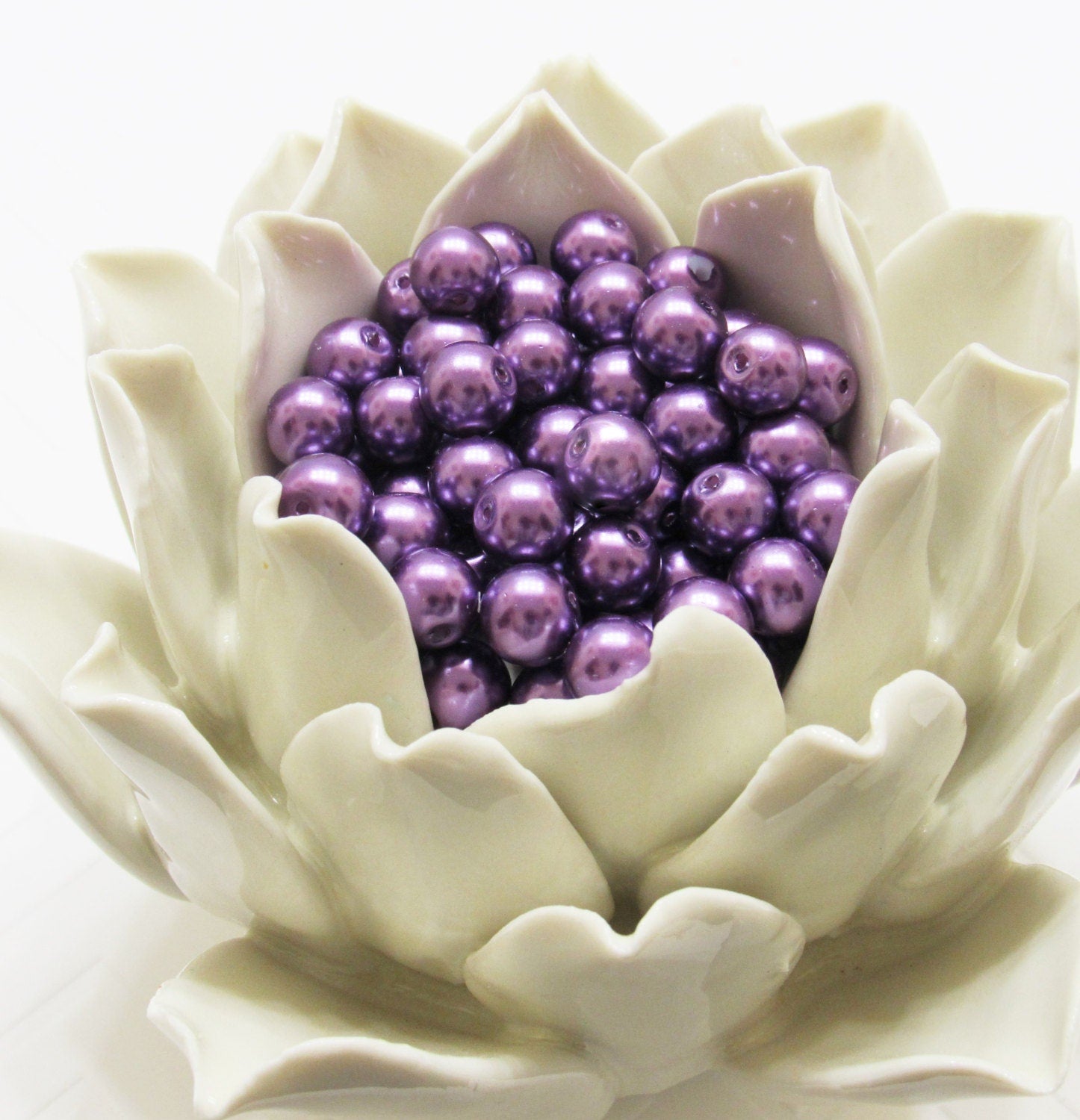 8mm Purple Glass Pearls, Bubblegum Pearl Beads, Chunky Bubblegum Beads, Gumball Pearl Beads, 8mm Beading Supply, Jewelry Supply Bead