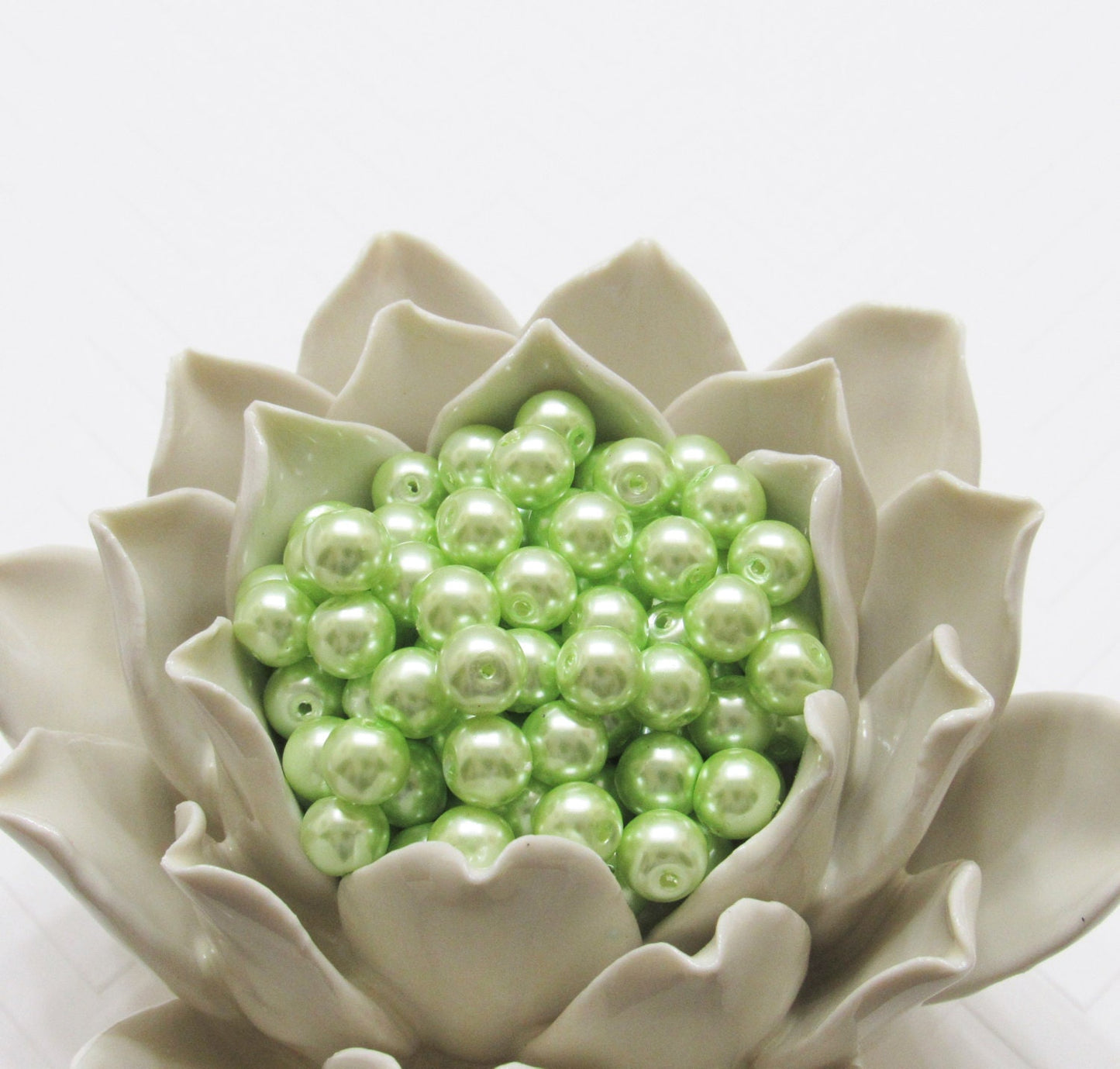 10mm Light Green Bubblegum Glass Pearls,  Gumball Pearl, Chunky Pearls, Gumball Pearl Bead, Chunky Bead Necklace Supply, Jewelry Pearl