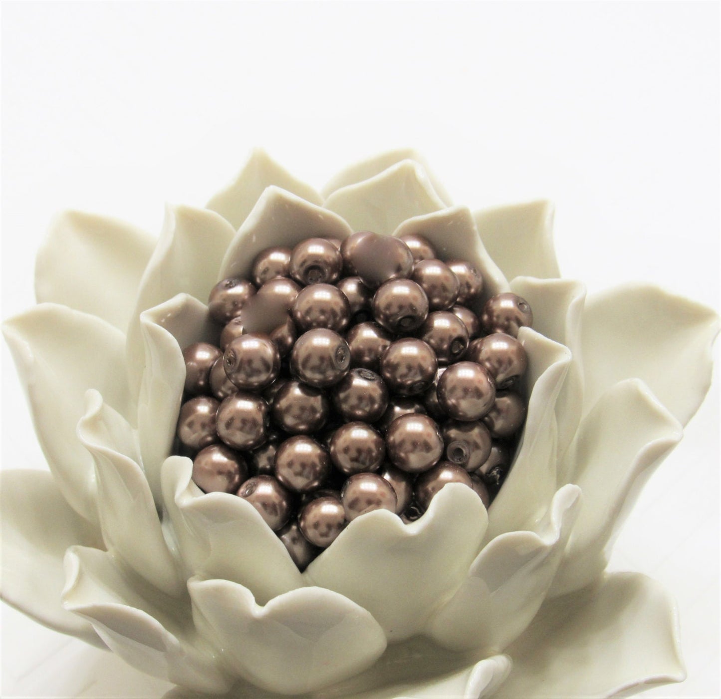 10mm Mocha Bubblegum Pearls, Chunky Pearls, Glass Pearls, Gumball Pearls, Bubblegum Necklace Supply Bead, Jewelry Supply,  Supply