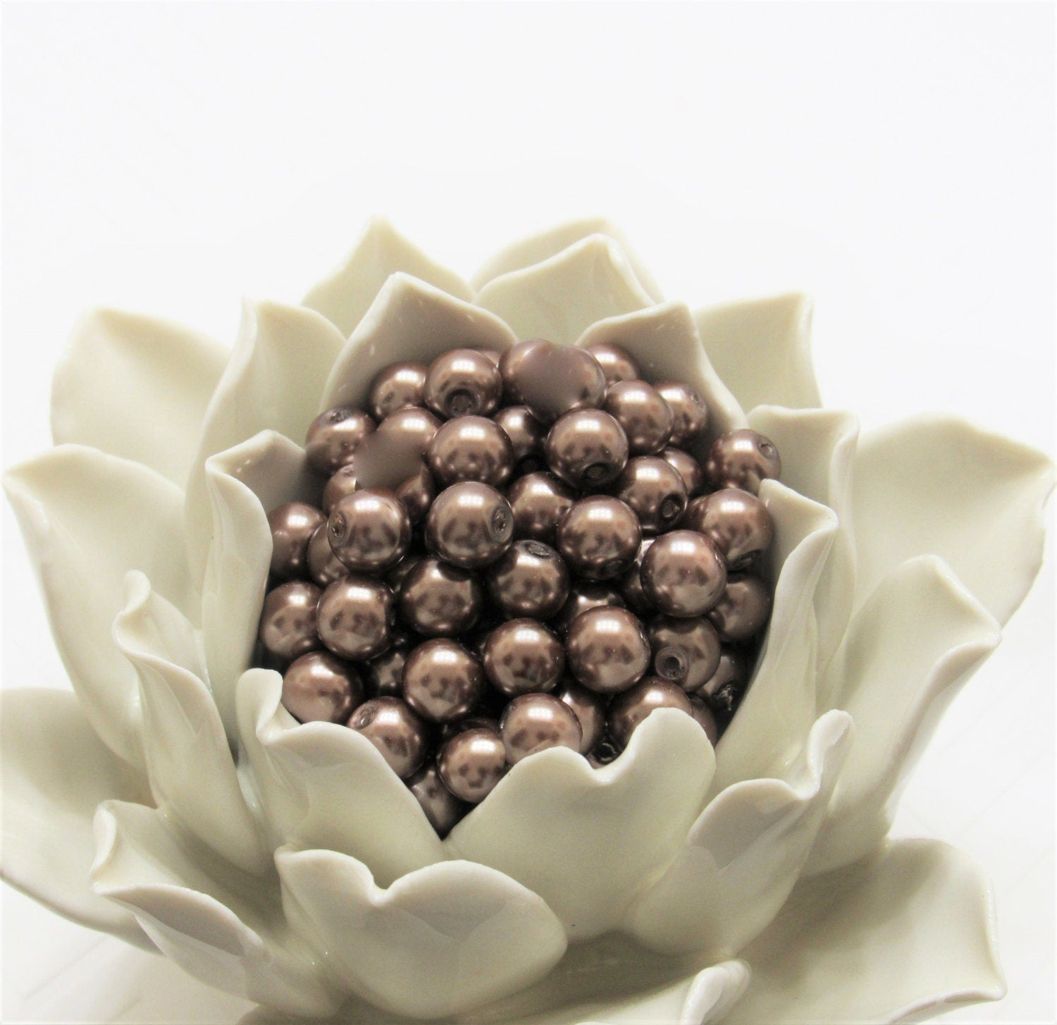 10mm Mocha Bubblegum Pearls, Chunky Pearls, Glass Pearls, Gumball Pearls, Bubblegum Necklace Supply Bead, Jewelry Supply,  Supply