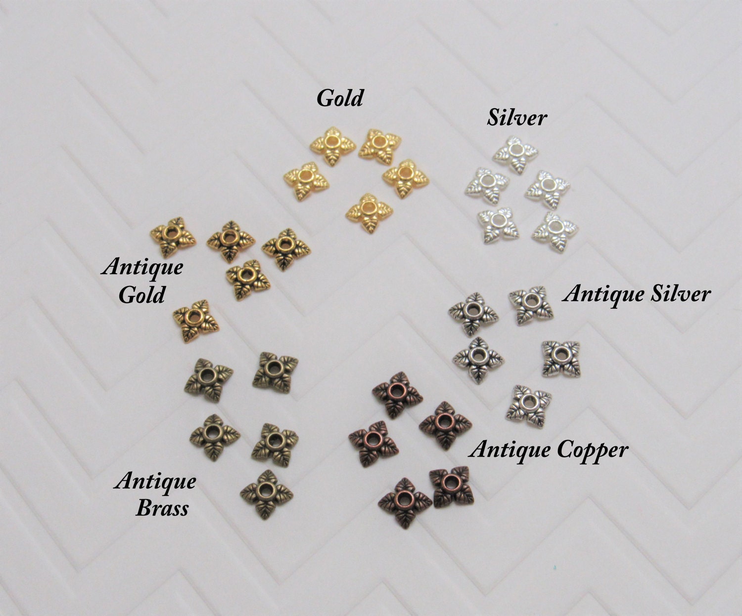 50 Ct. Tibetan Style 6mm Flower Bead Caps, Flower Bead Cap, Beading Supply, Cadmium Free & Lead Free, Gold, Silver Tone Antique Silver, Gold