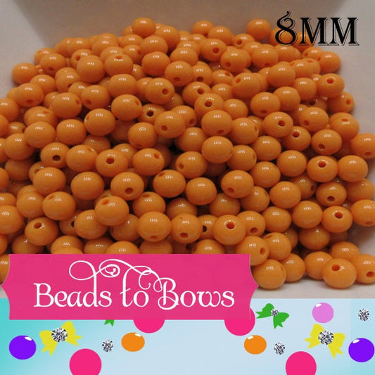 8mm Mustard Chunky Bubblegum Beads, Acrylic Beads, Bubblegum Chunky Necklace Supply Beads, DIY Jewelry Supply Beads, 8mm Spacer Beads,