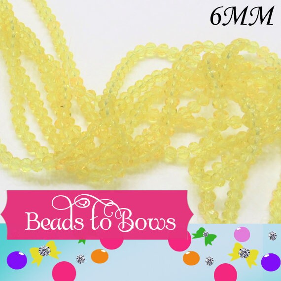 6mm Crysta Clear Yellow Abacus Glass Beads, Imitate Austrian Crystal Beads, Faceted Beads, Jewelry Supply Beads