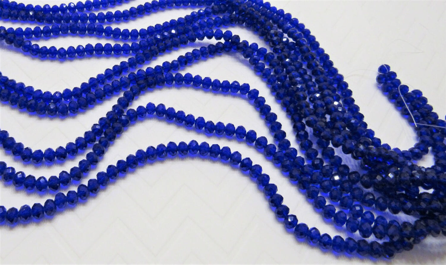 Qty. 50 - 6mm Sapphire Blue Abacus Glass Beads, Imitate Austrian Crystal Beads, Faceted  Beads, Crystal Look Beads, Jewelry Supply Beads