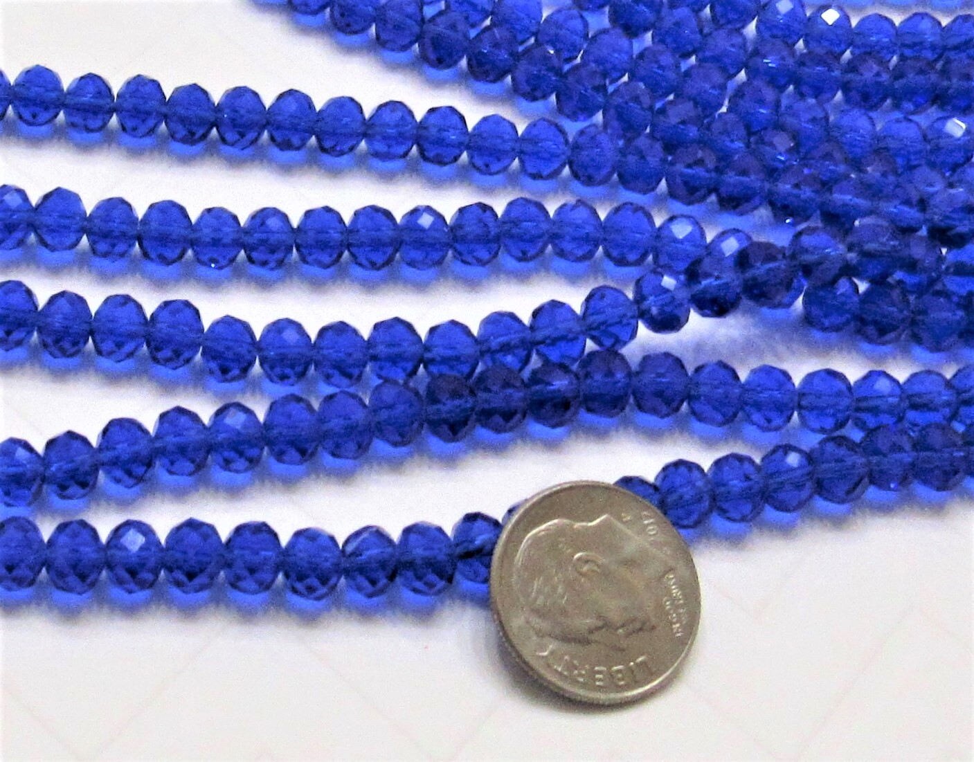 Qty. 50 - 6mm Sapphire Blue Abacus Glass Beads, Imitate Austrian Crystal Beads, Faceted  Beads, Crystal Look Beads, Jewelry Supply Beads