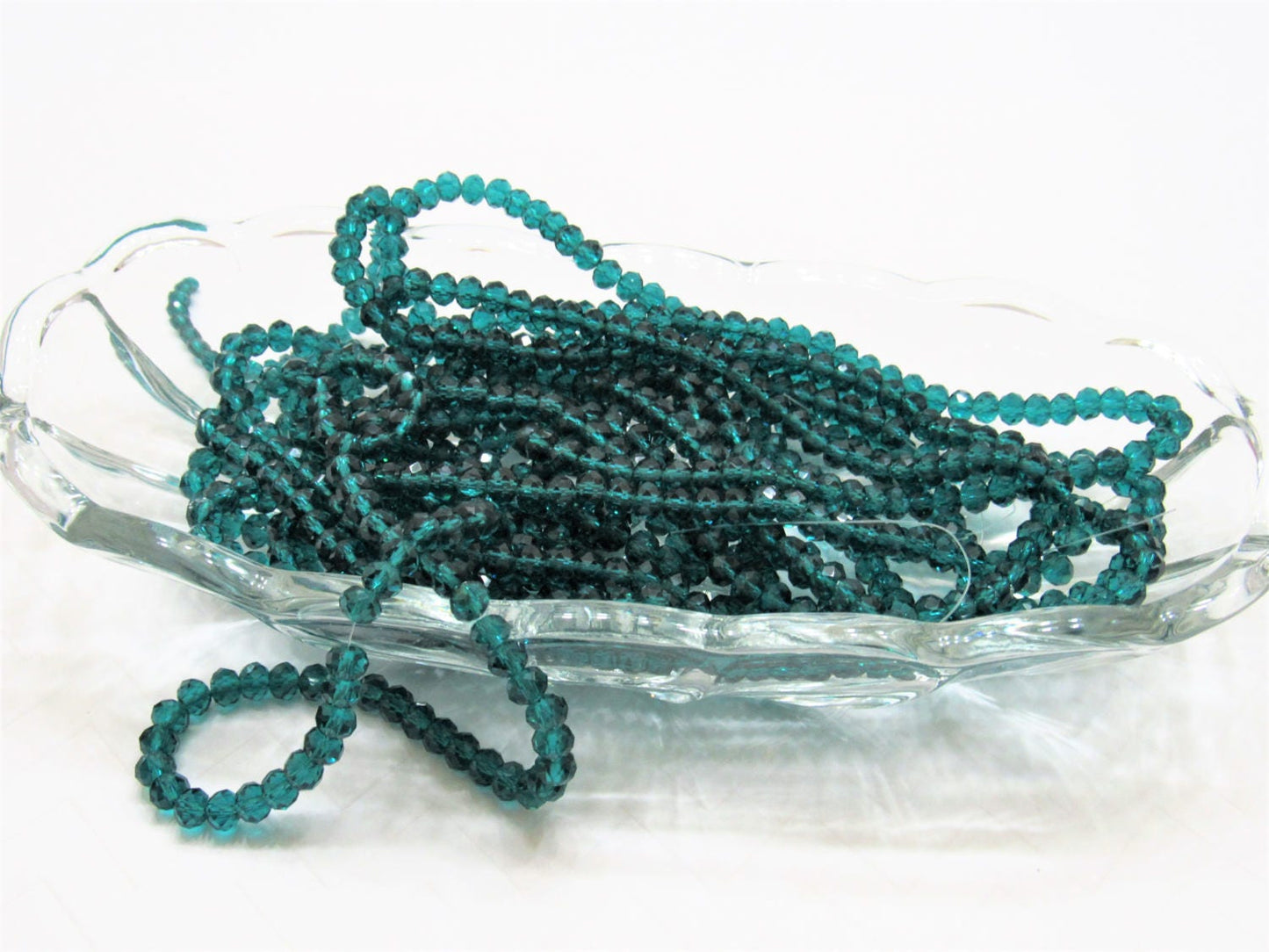 Qty. 50 - 6mm Green Abacus Glass Beads, Imitate Austrian Crystal Beads, Faceted Bubblegum Beads, Crystal Look Beads, Jewelry Supply Beads