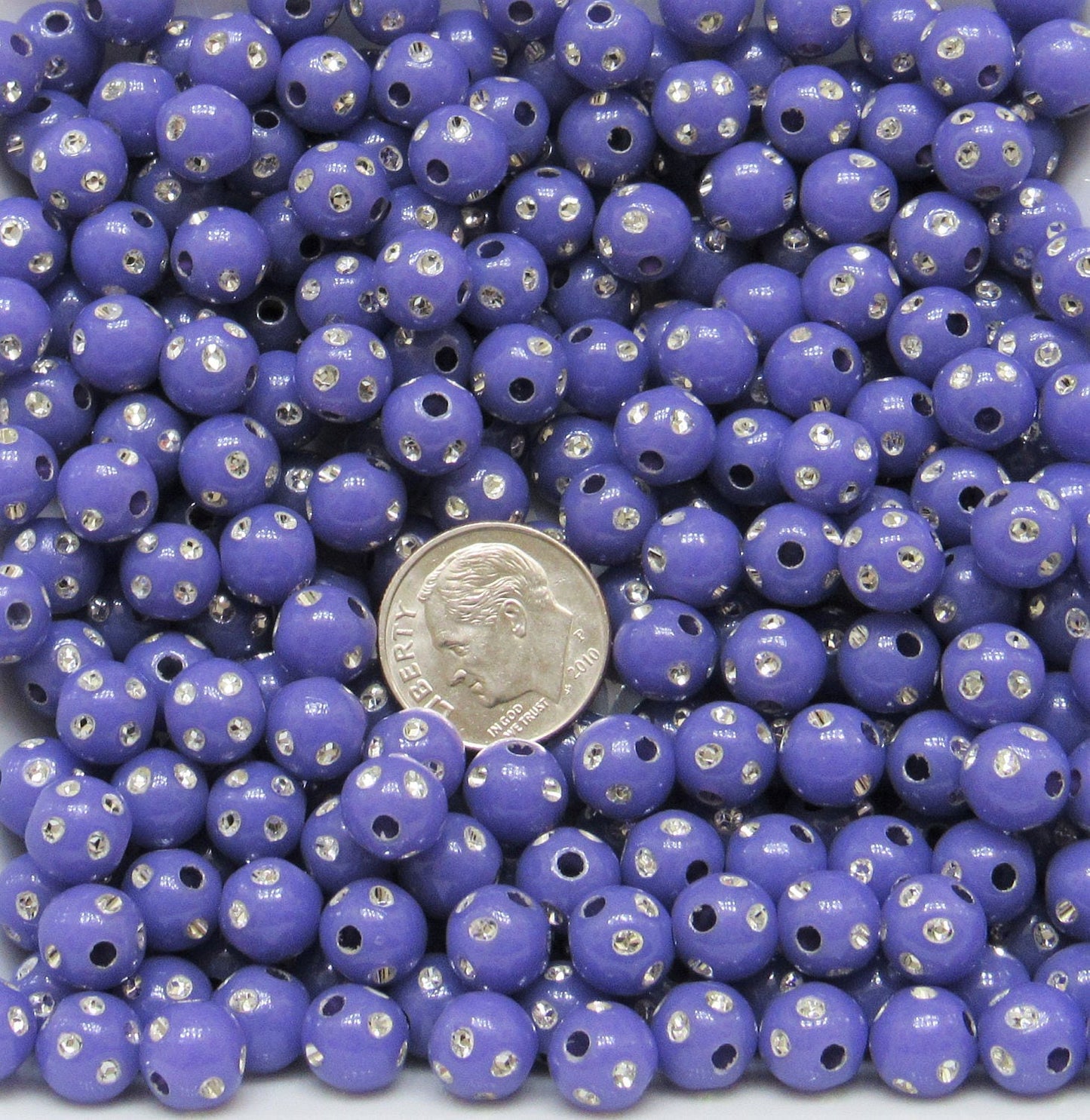 10mm Purple Bubblegum Rhinestone Beads, Bubblegum Beads, Chunky Bling Beads, Gumball Beads Chunky Necklace Beads, Rhinestone look Bead