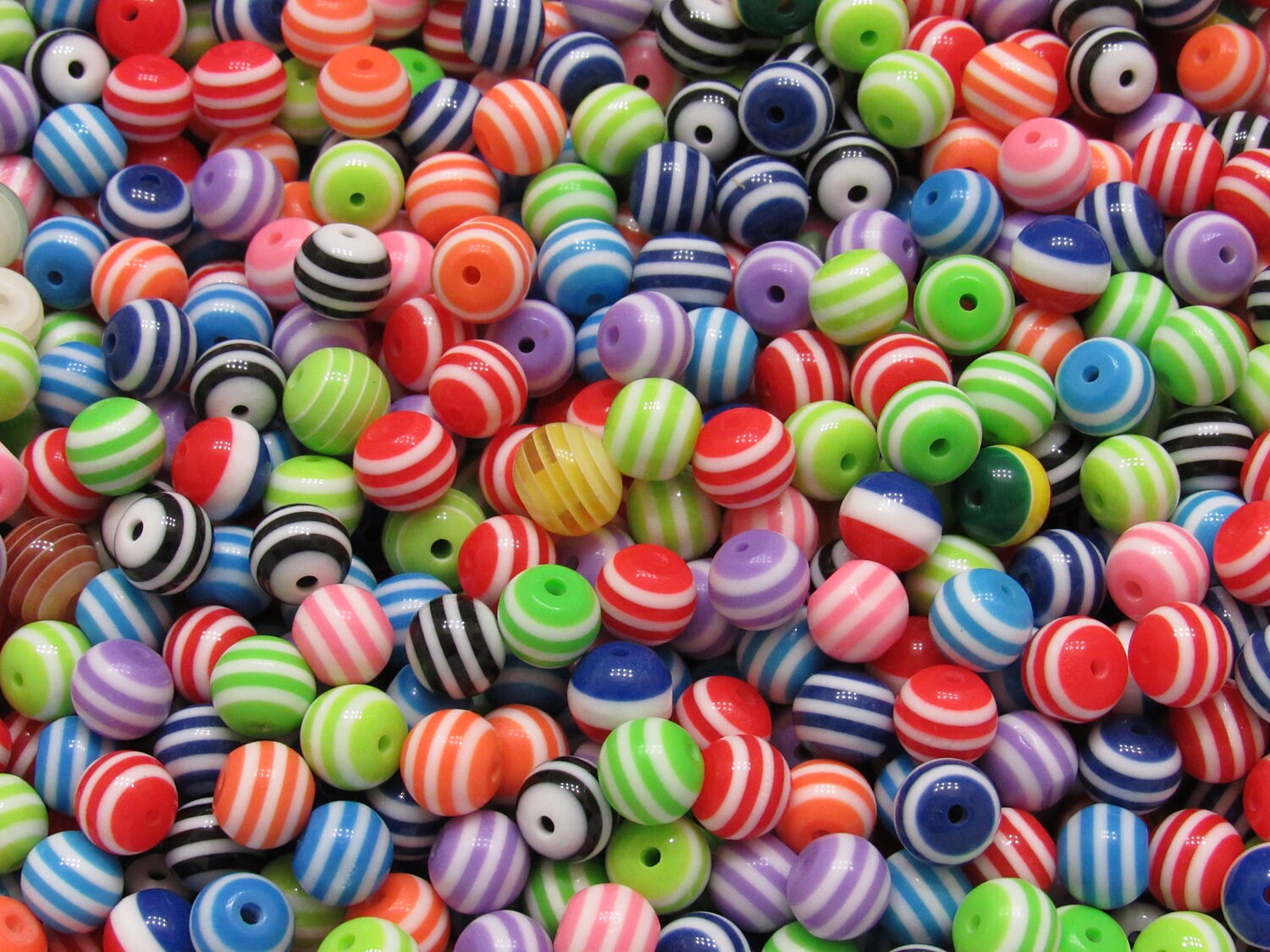 50 Ct. Striped 10mm Striped Bubblegum Beads, Chunky Striped Beads, Assorted Gumball Beads, Chunky Necklace Bead Supply,  Jewelry Beads