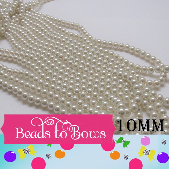 10mm Ivory Glass Pearls, Bubblegum Beads, Chunky pearls, Gumball Pearls, Chunky Bubblegum Necklace Supply, Chunky Necklace Jewelry Supply