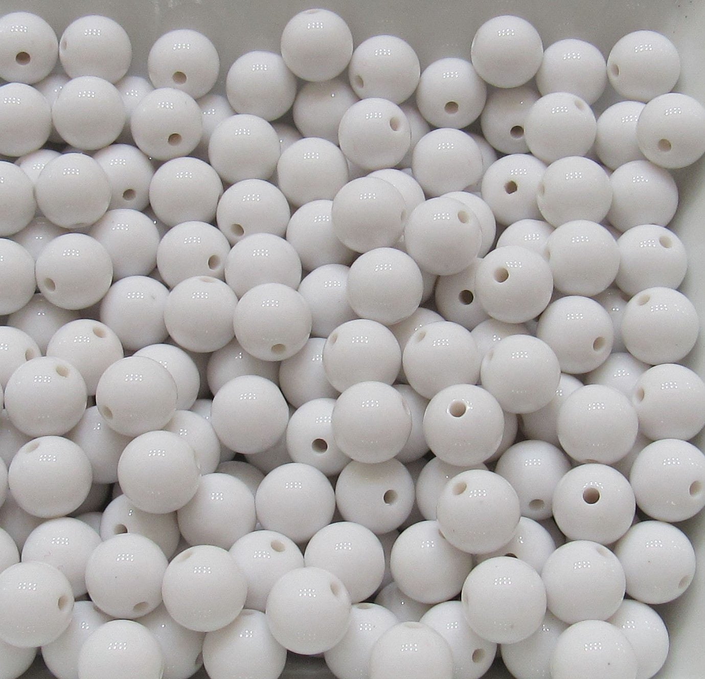 10mm White Bubblegum Beads, Round Bubblegum Beads, Chunky Acrylic Beads, Gumball Beads, Fairy Kei Beads, Chunky Necklace Supply Beads