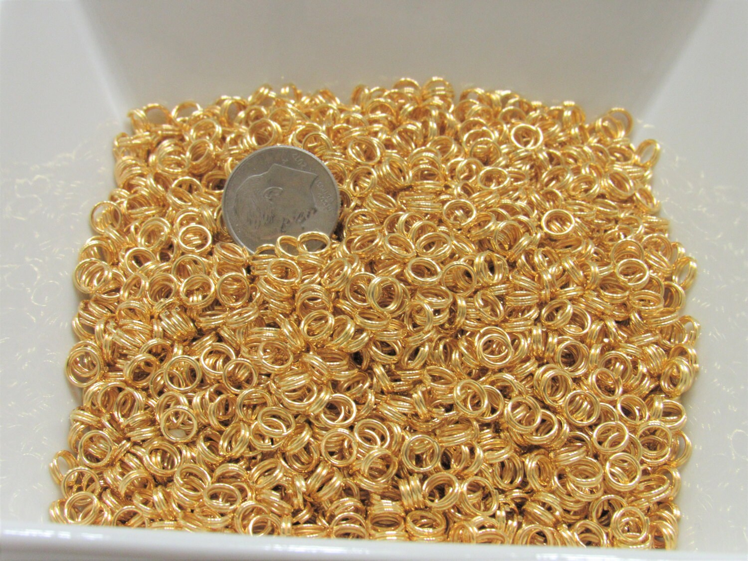100 Quality 5 mm  Double Loop Gold Split Ring, Jewelry Supply , Double Loop Split Ring Hold There Shape Better Than Standard One