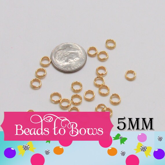 100 Quality 5 mm  Double Loop Gold Split Ring, Jewelry Supply , Double Loop Split Ring Hold There Shape Better Than Standard One