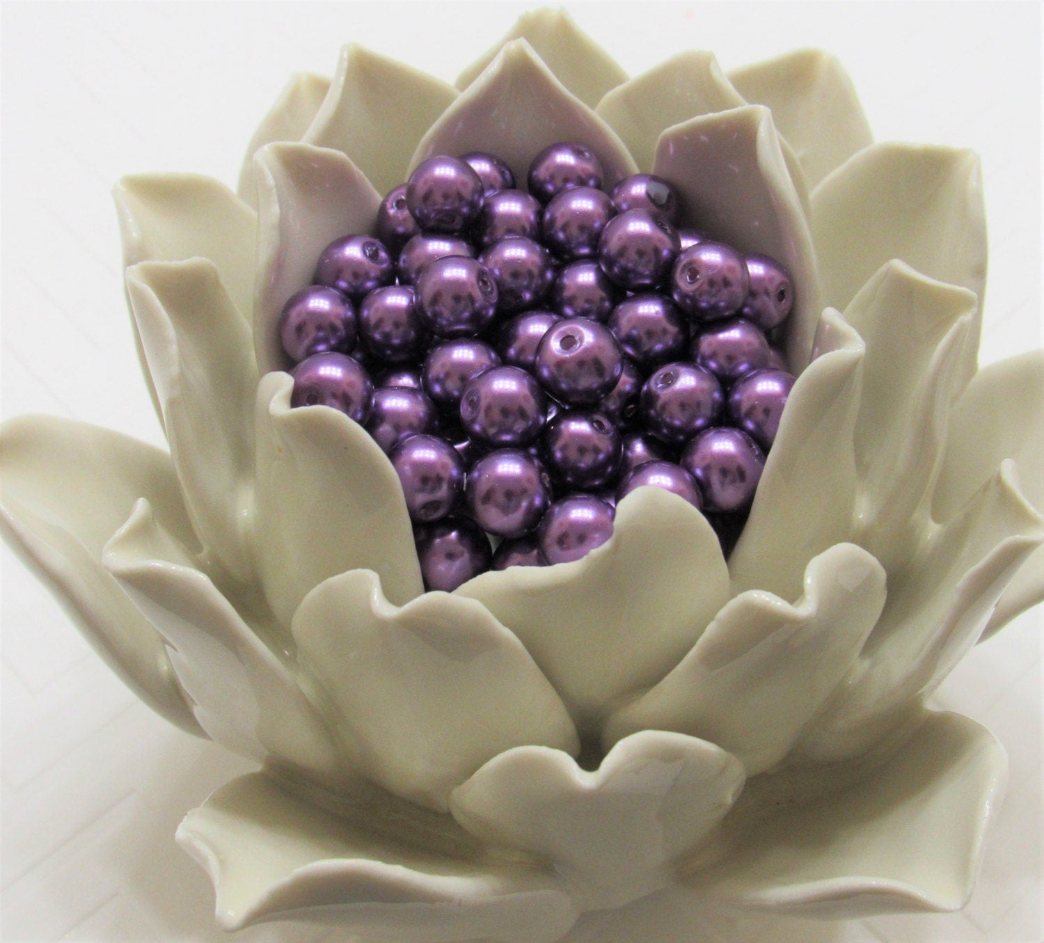 8mm Purple Glass Pearls, Bubblegum Pearl Beads, Chunky Bubblegum Beads, Gumball Pearl Beads, 8mm Beading Supply, Jewelry Supply Bead