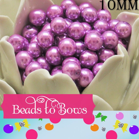 10mm Glass Pearls, Violet Pearls, Bubblegum Pearls, Chunky Pearl , Gumball Bead, Chunky Bead Supply, Jewelry Supply, 10mm Poppy Red Pearl