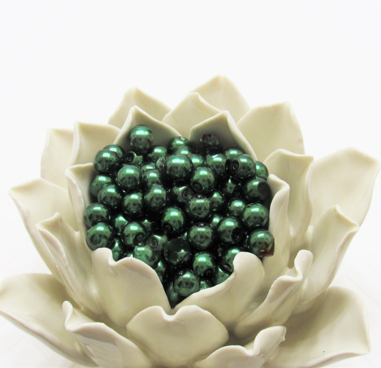 10mm Dark Green Bubblegum Glass Pearls, Bubblegum Pearls, Chunky Pearls, Gumball Pearl Bead, Bubblegum Pearl Necklace Supply, Jewelry  Pearl