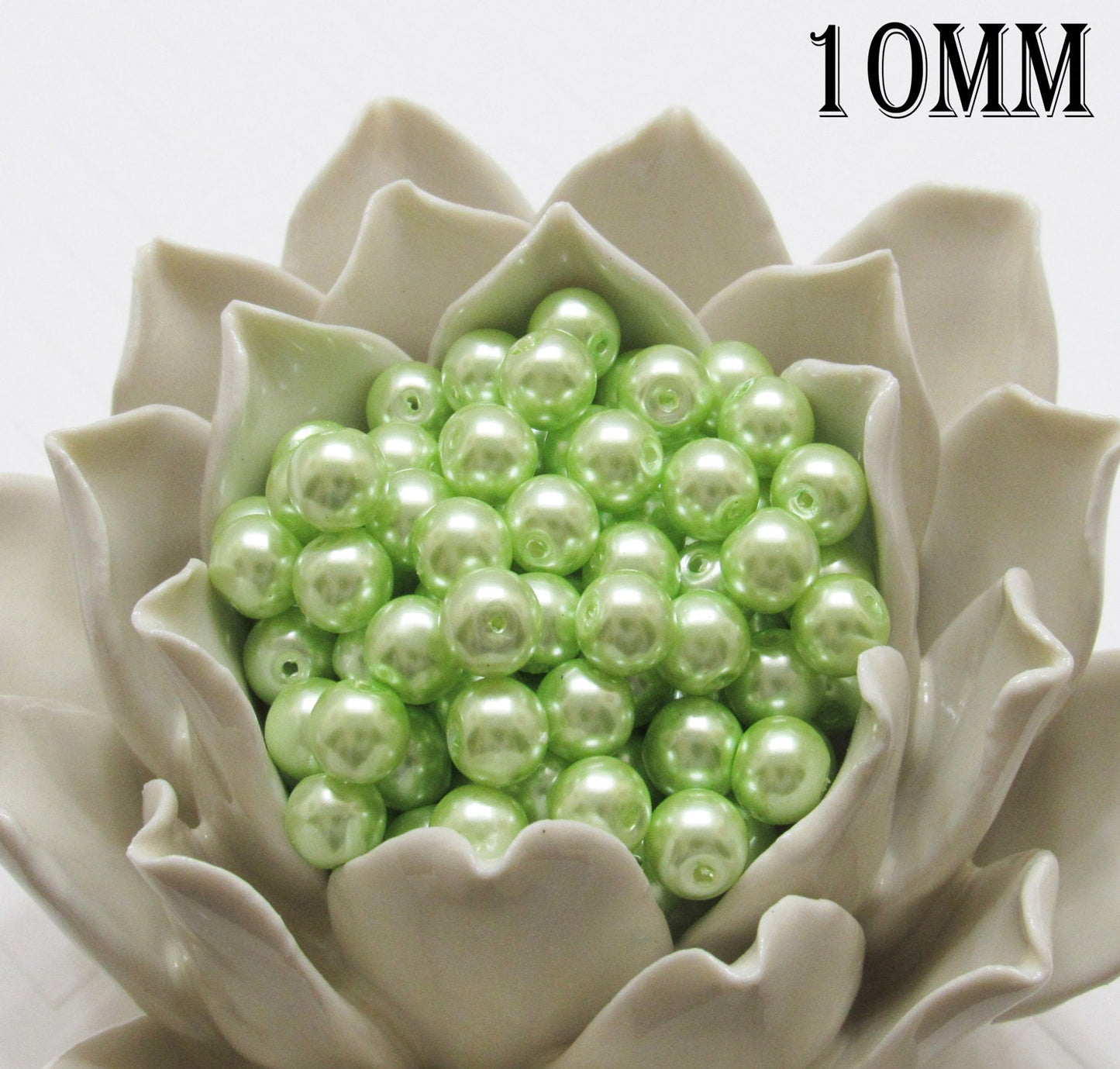 10mm Light Green Bubblegum Glass Pearls,  Gumball Pearl, Chunky Pearls, Gumball Pearl Bead, Chunky Bead Necklace Supply, Jewelry Pearl