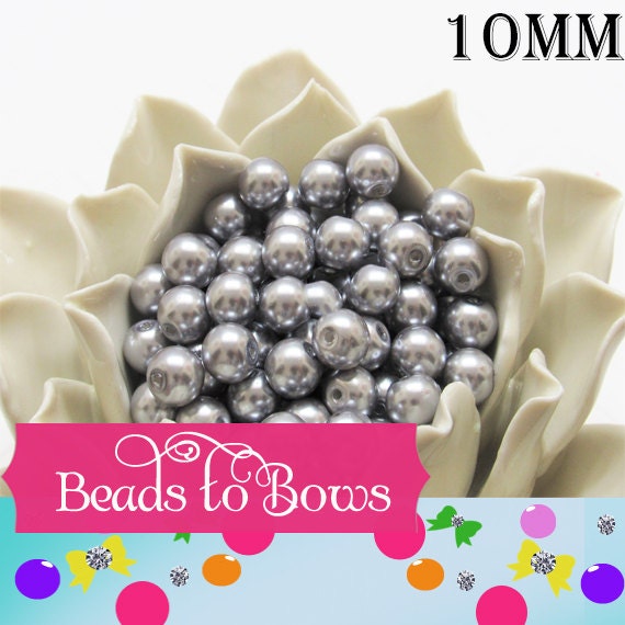 10mm Dark Grey Faux Glass Pearls, Bubblegum Pearls, Chunky Pearls, Gumball Pearl Beads, 10mm Bubblegum Necklace Supply Bead, Jewelry Beads