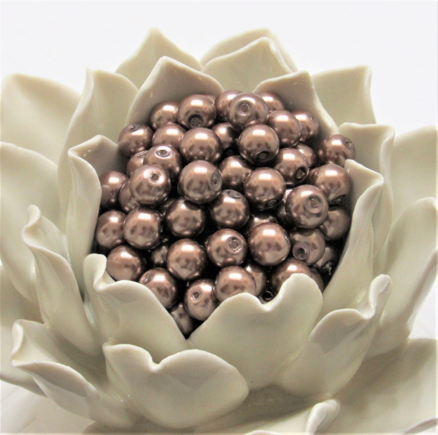 10mm Mocha Bubblegum Pearls, Chunky Pearls, Glass Pearls, Gumball Pearls, Bubblegum Necklace Supply Bead, Jewelry Supply,  Supply