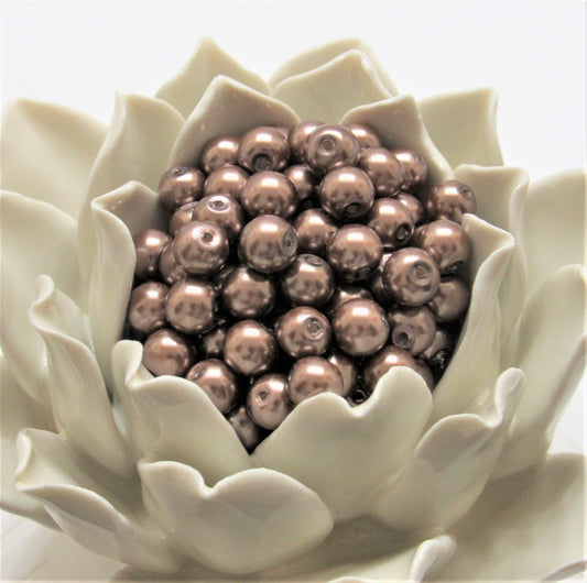 10mm Mocha Bubblegum Pearls, Chunky Pearls, Glass Pearls, Gumball Pearls, Bubblegum Necklace Supply Bead, Jewelry Supply,  Supply