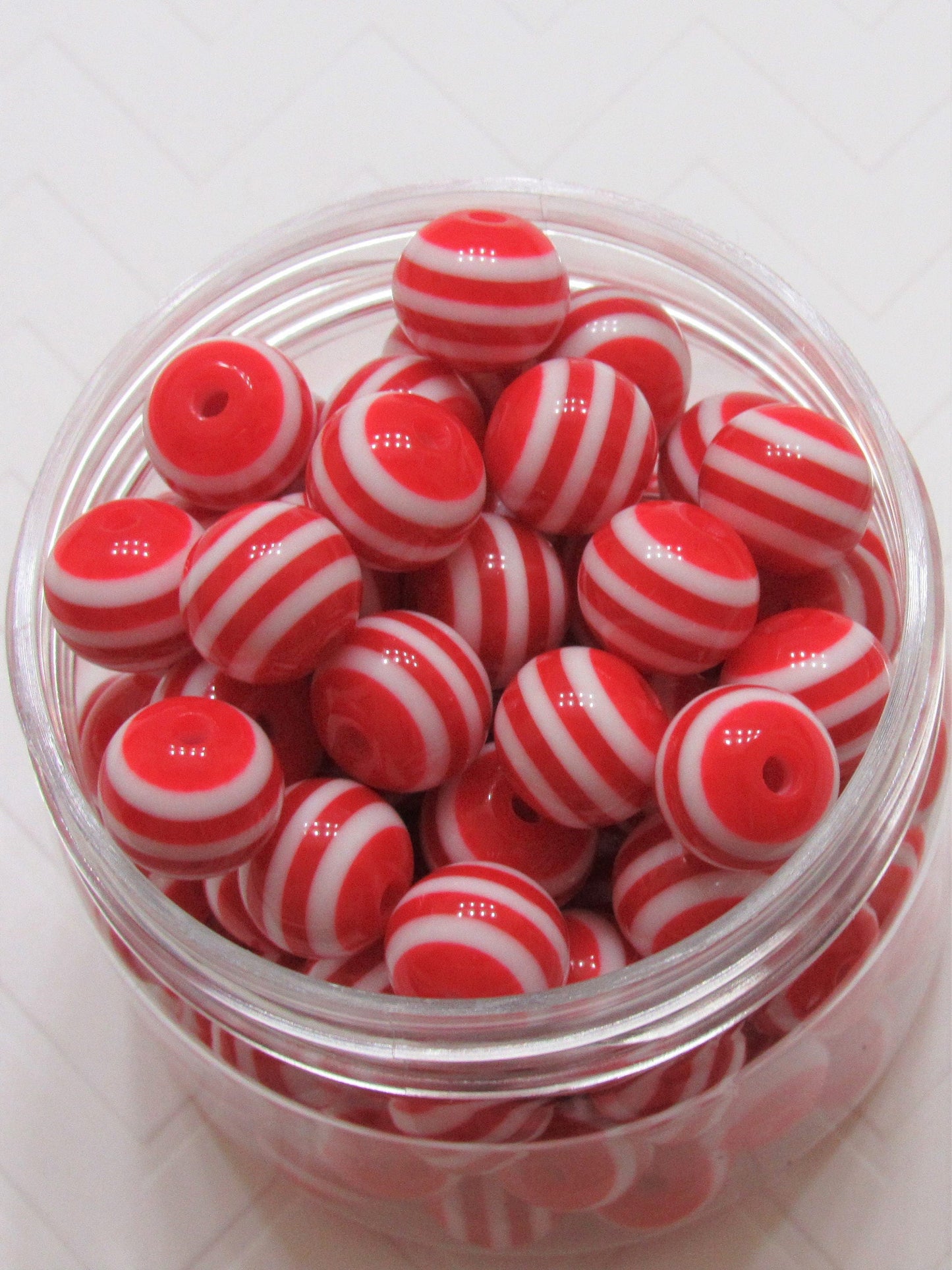 12mm Red Striped Bubblegum Bead, Chunky 12mm Striped Beads, Chunky Bead Supply, Striped Beads, Gumball Beads, Striped Gumball Beads