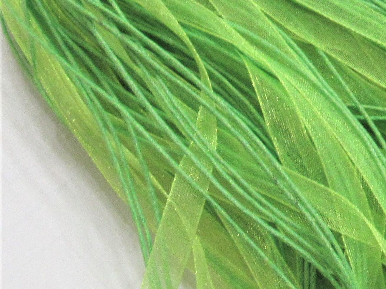 5Ct 1.99 Lime 17 in. Organza Ribbon and Cord Necklaces, Bottlecap Supply, Pendant Necklace, Jewelry Supply, Organza Necklace