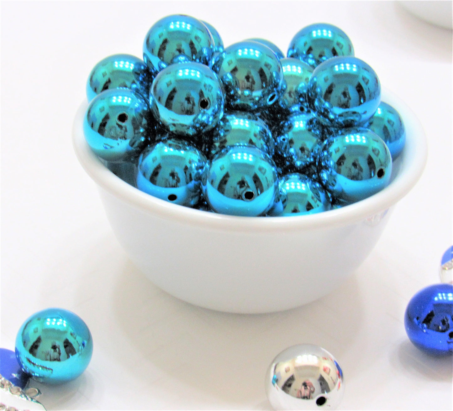 20mm UV Turquoise Shinny Bubblegum Bead, Chunky UV Bead Supply, Gumball, Jewelry Bead Supply, Bubblegum Bead, Shinny UV  Bubblegum Bead