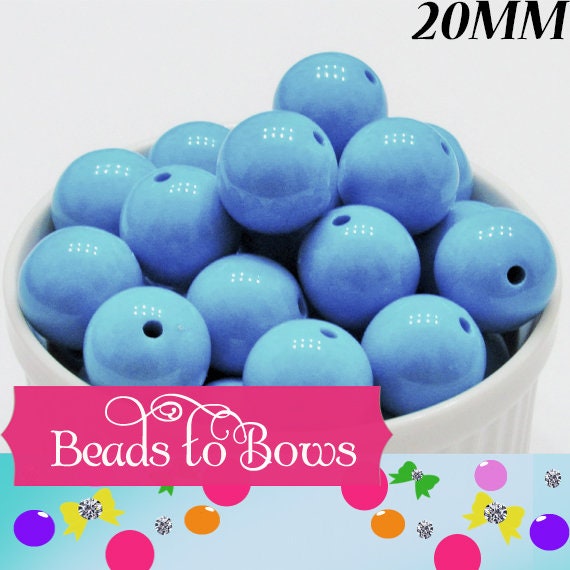 20mm Turquoise Bubblegum Beads, Gumball Beads, Solid Acrylic Beads, Chunky Bead Supply, Jewelry Supply Bead