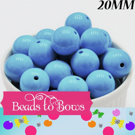 20mm Turquoise Bubblegum Beads, Gumball Beads, Solid Acrylic Beads, Chunky Bead Supply, Jewelry Supply Bead