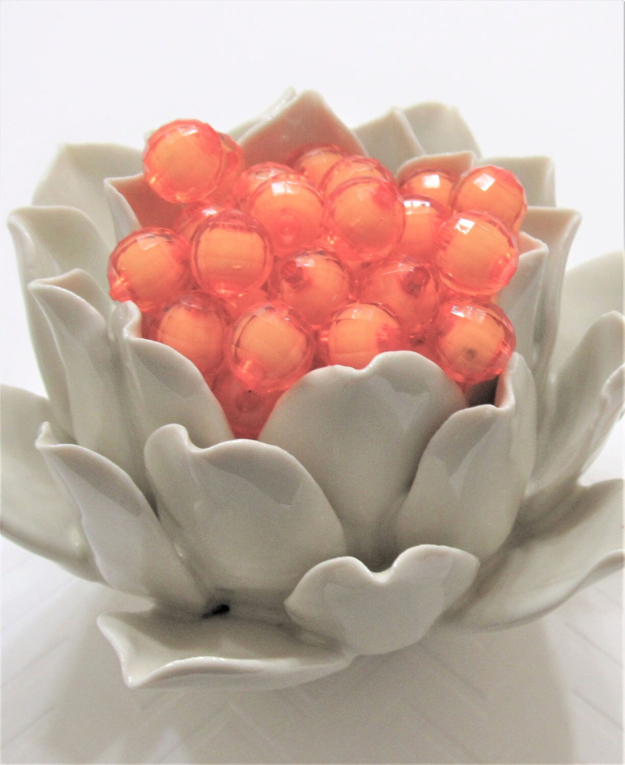 Orange 12mm Bead In A Bead, Chunky Bubblegum Beads, Chunky Supply Bead, Gumball Beads, Transparent Bubblegum Beads