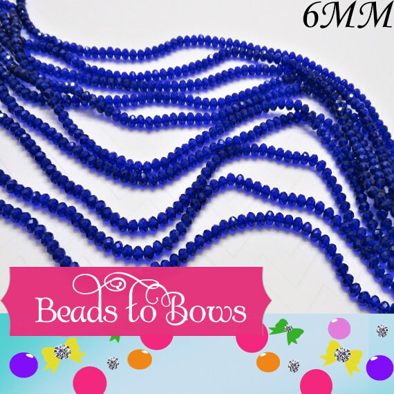 Qty. 50 - 6mm Sapphire Blue Abacus Glass Beads, Imitate Austrian Crystal Beads, Faceted  Beads, Crystal Look Beads, Jewelry Supply Beads