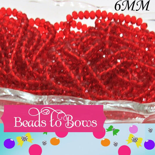 Qty. 50 - 6mm Ruby Red Abacus Glass Beads, Imitate Austrian Crystal Beads, Faceted  Beads, Crystal Look Beads, Jewelry Supply Beads