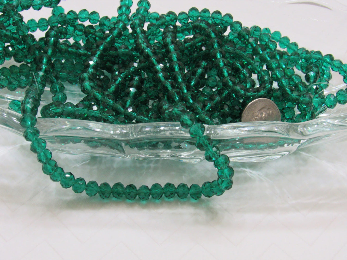 Qty. 50 - 6mm Green Abacus Glass Beads, Imitate Austrian Crystal Beads, Faceted Bubblegum Beads, Crystal Look Beads, Jewelry Supply Beads