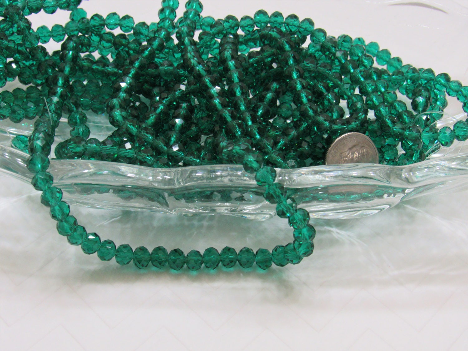 Qty. 50 - 6mm Green Abacus Glass Beads, Imitate Austrian Crystal Beads, Faceted Bubblegum Beads, Crystal Look Beads, Jewelry Supply Beads