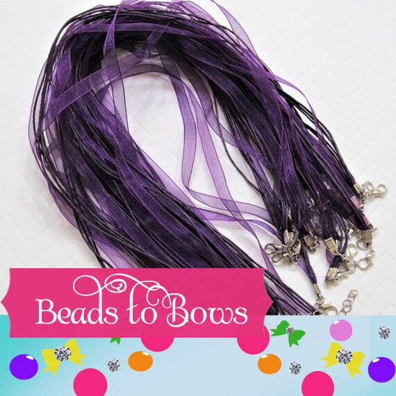 Ribbon Necklaces, Organza and Cord Necklaces, Pendant Necklace, Organza Necklace 11 + Colors