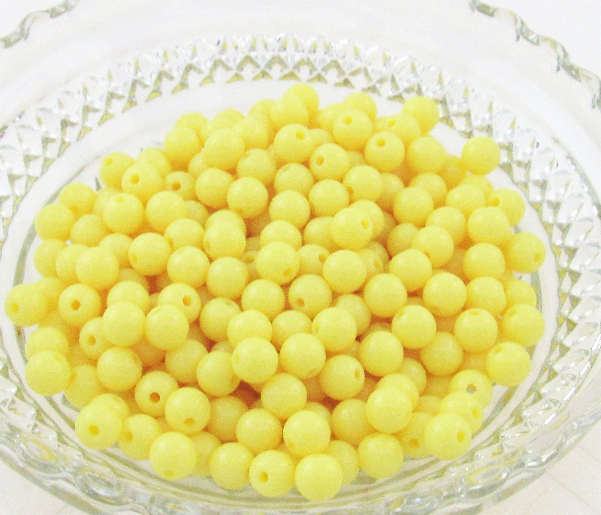 8mm Pastel Yellow  Bubblegum Beads, Gumball Beads, Round Acrylic Beads, Acrylic Beads, Bubblegum Beads, Bubblegum Necklace Supply Beads