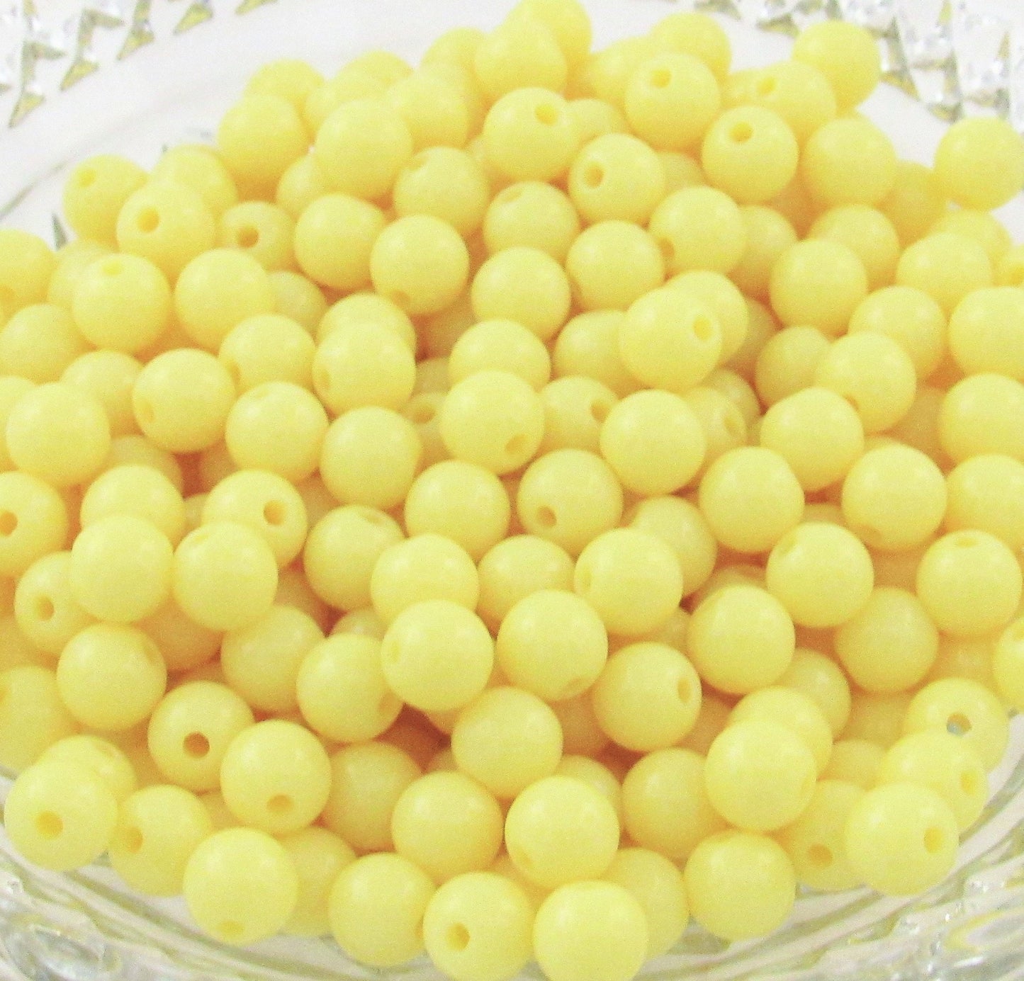 8mm Pastel Yellow  Bubblegum Beads, Gumball Beads, Round Acrylic Beads, Acrylic Beads, Bubblegum Beads, Bubblegum Necklace Supply Beads