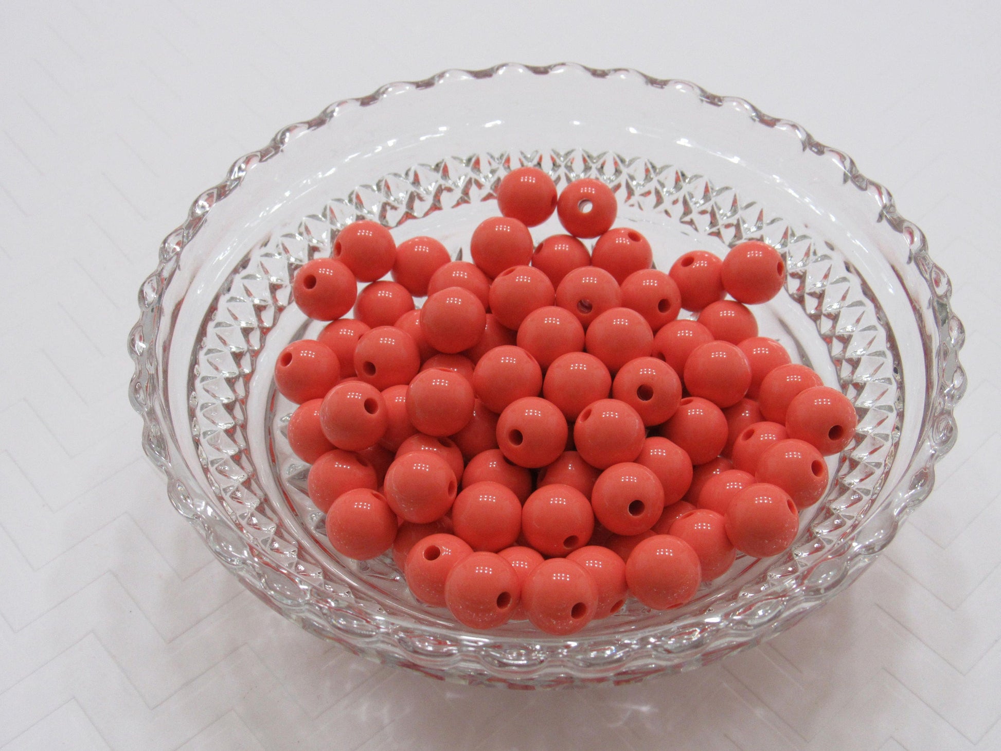 50 Coral 12mm Bubblegum Beads, Round Bubblegum Beads, Chunky Acrylic Beads, Gum Ball Beads, Fairy Kei Beads, Chunky Necklace Supply Beads