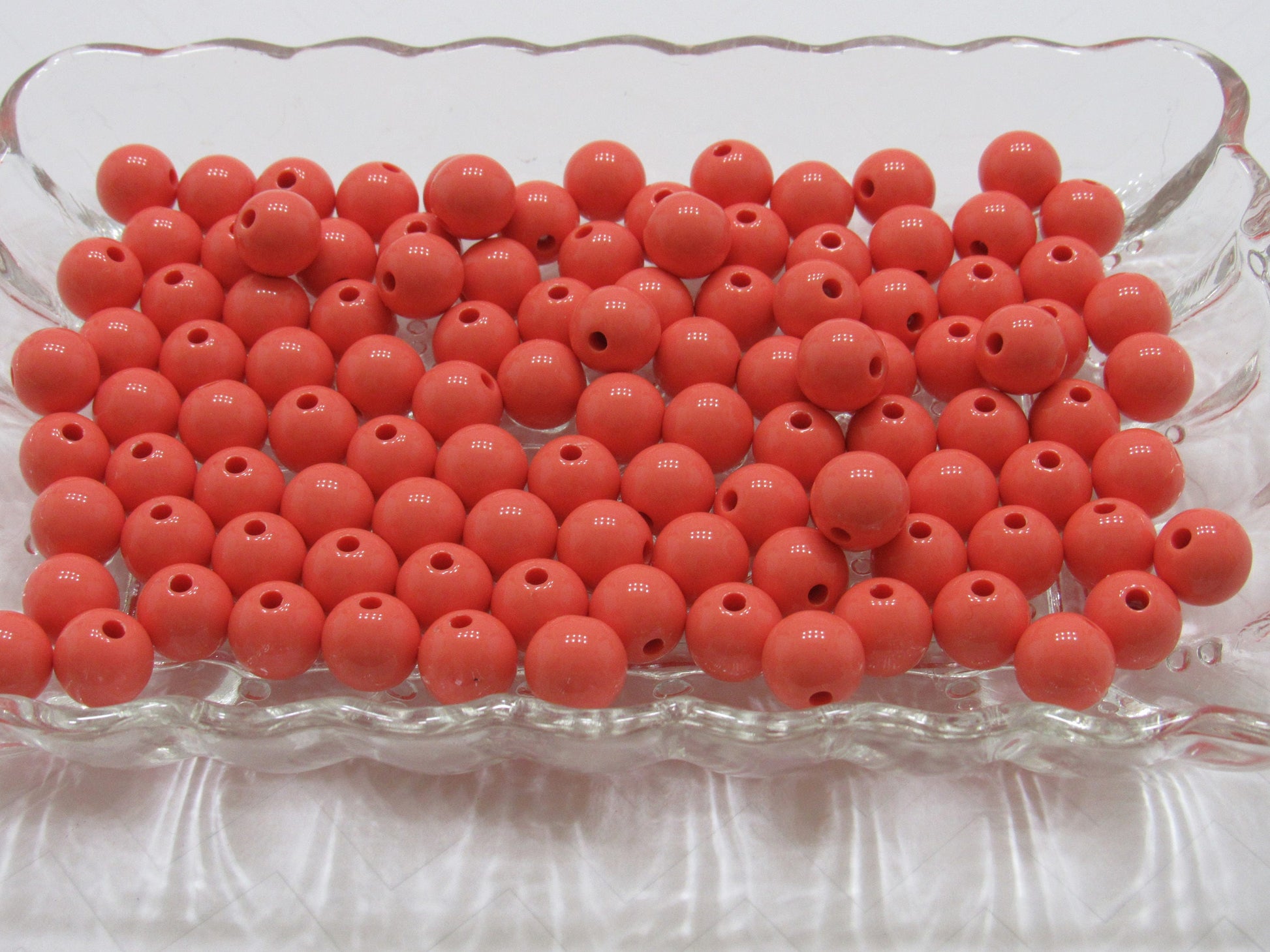50 Coral 12mm Bubblegum Beads, Round Bubblegum Beads, Chunky Acrylic Beads, Gum Ball Beads, Fairy Kei Beads, Chunky Necklace Supply Beads