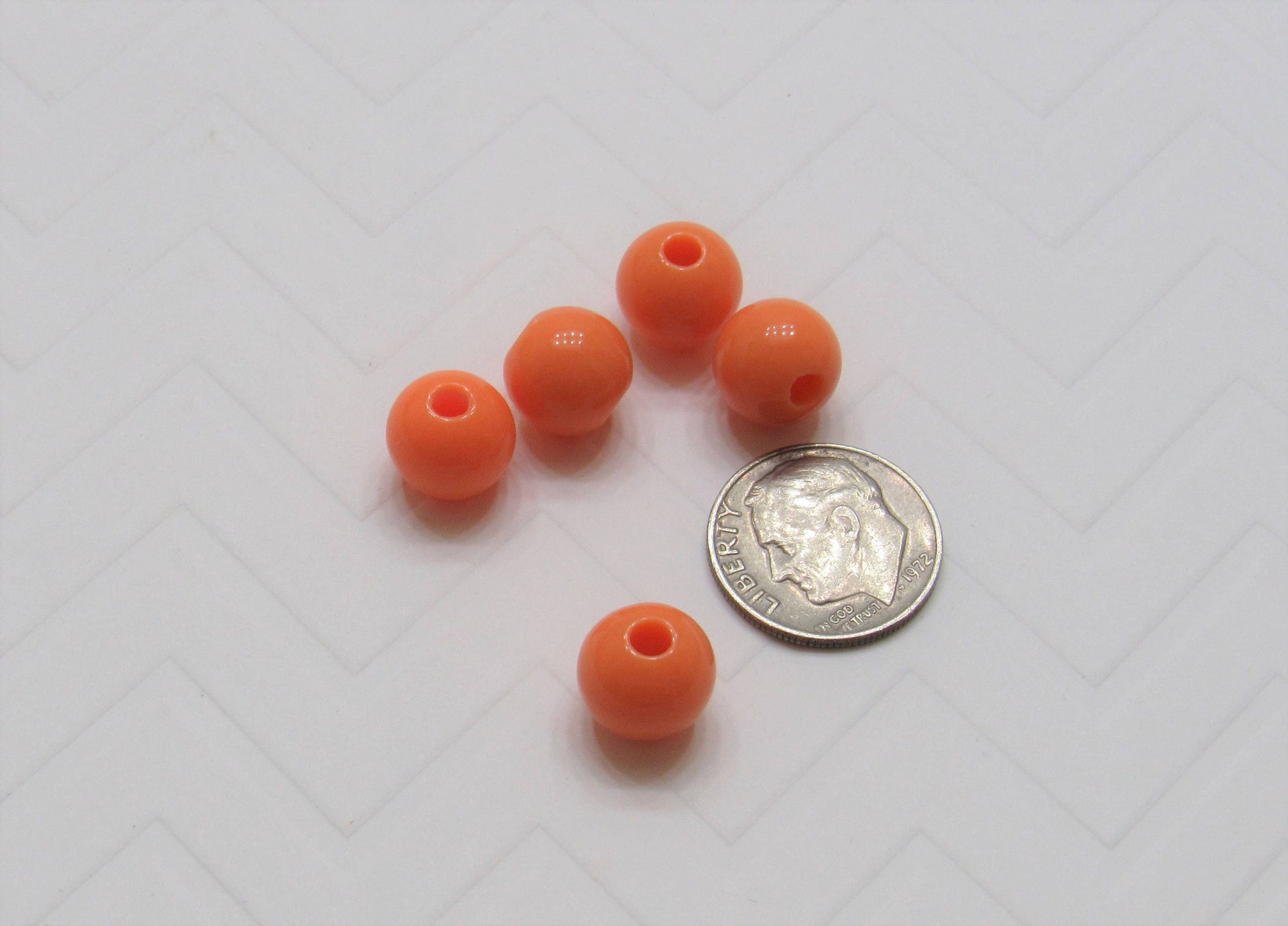 10mm Orange Bubblegum Beads, Round Bubblegum Beads, Chunky Acrylic Beads, Gum Ball Beads, Fairy Kei Beads, Chunky Necklace Supply Beads