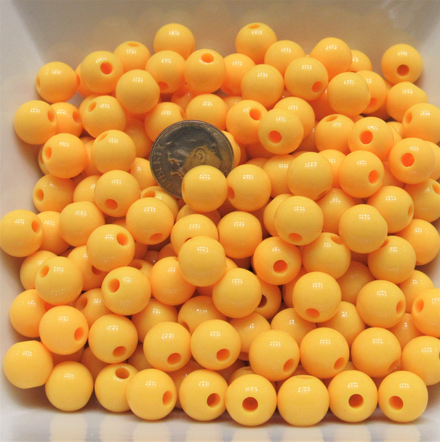 10mm Yellow Bubblegum Beads, Round Bubblegum Beads, Chunky Acrylic Beads, Gum Ball Beads, Fairy Kei Beads, Chunky Necklace Supply Beads