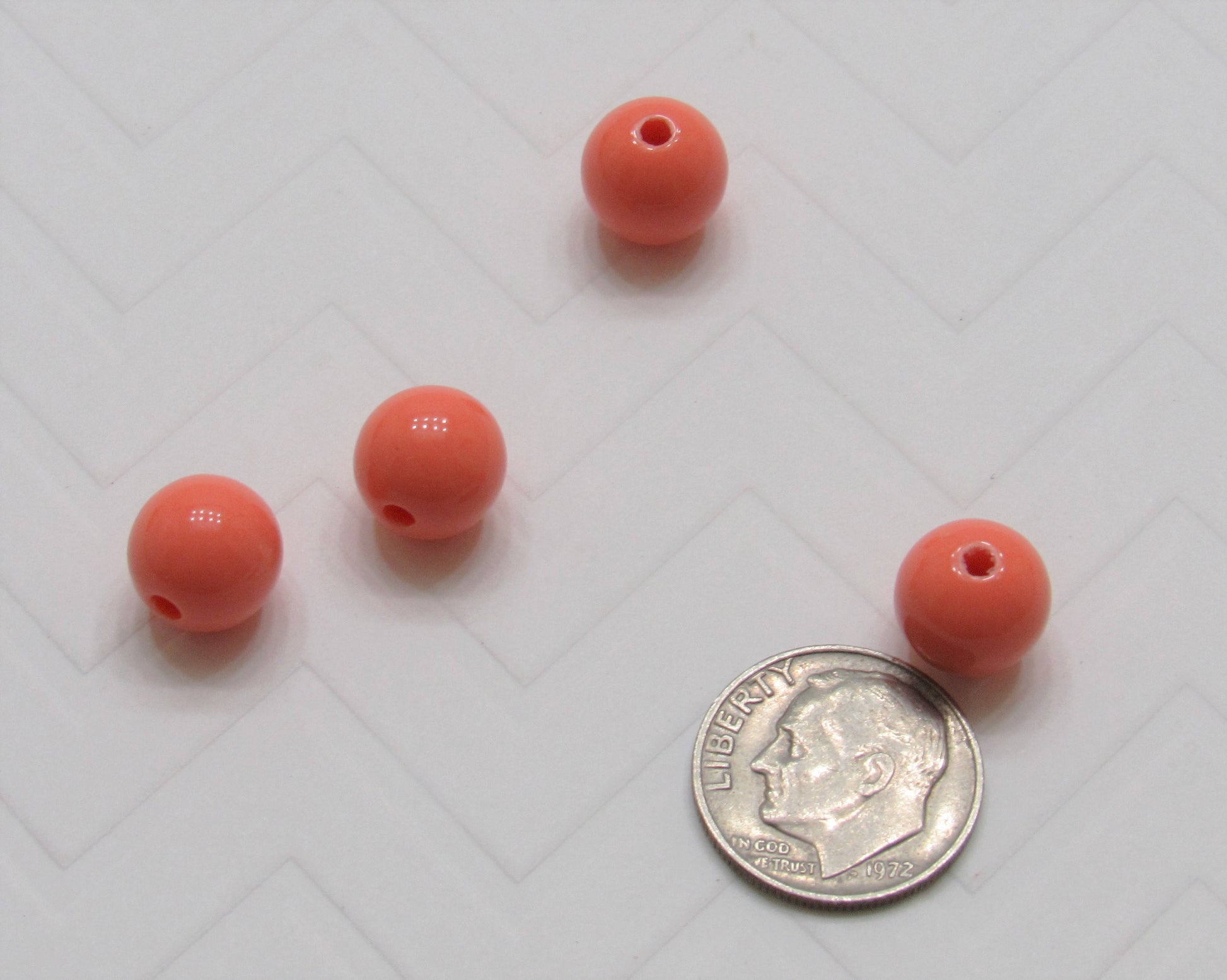 10mm Coral Bubblegum Beads, Round Bubblegum Beads, Chunky Acrylic Beads, Gum Ball Beads, Fairy Kei Beads, Chunky Necklace Supply Beads