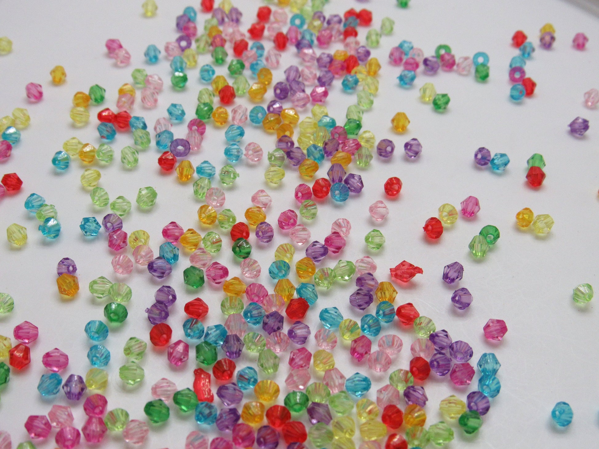 4mm Bubblegum Bicone Beads, Transparent Bubblegum Beads, Chunky Necklace Supply Bead, Jewelry Supply, Small 4mm Bicone Beads