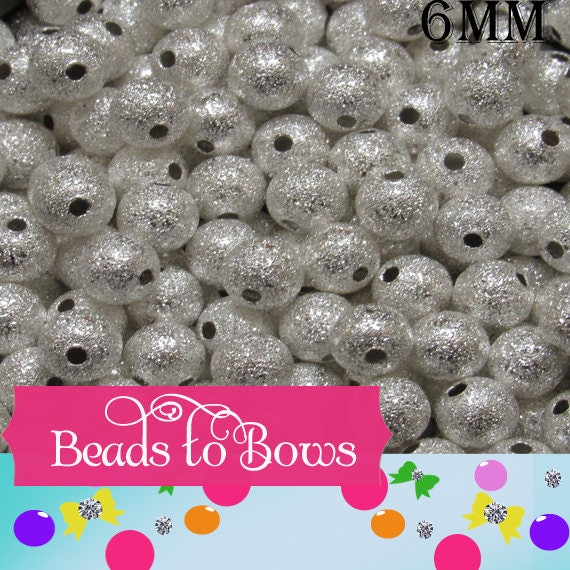 4mm Silver Stardust Spacer Beads, Bubblegum Necklace Silver Spacer Beads, Stardust Bead, 4mm Silver Colored Stardust Beads, Silver Bead