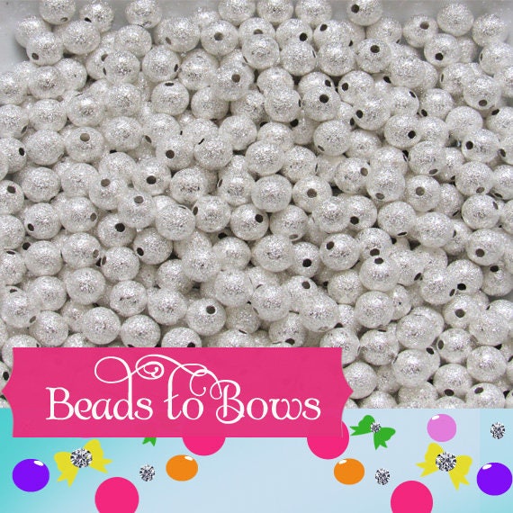 4mm Silver Stardust Spacer Beads, Bubblegum Necklace Silver Spacer Beads, Stardust Bead, 4mm Silver Colored Stardust Beads, Silver Bead