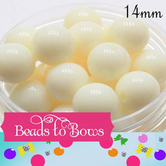 NEW 14mm Ivory Bubblegum Beads, Chunky Bright Colored Beads, Chunky Necklace Supply Bead, DIY Bead Supply, Gumball Beads, Bubblegum Beads