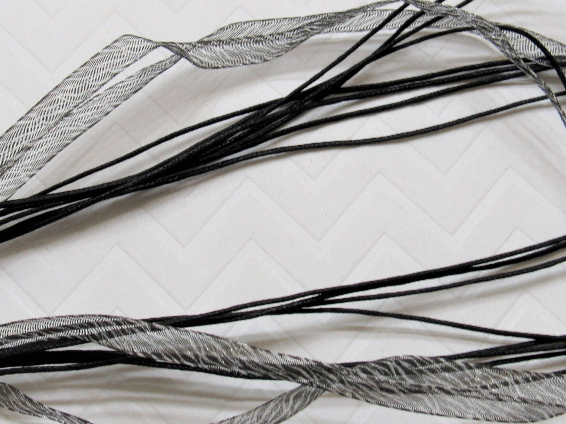 5Ct. Zebra 17 in.Organza Ribbon and Cord Necklaces, Bottlecap Supply, Pendant Necklace, Jewelry Supply, Bottlecap Necklace